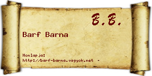 Barf Barna névjegykártya